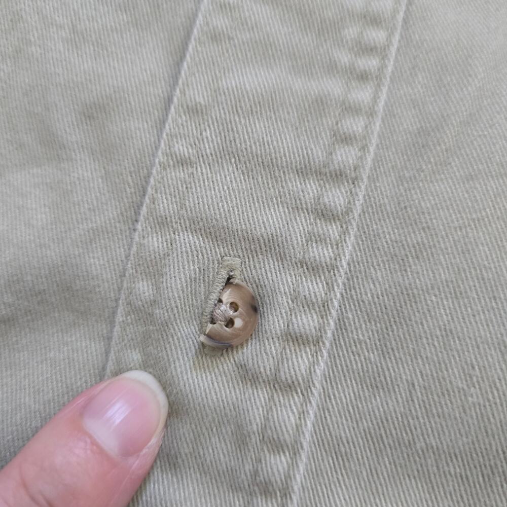 Vintage Disney Mens Mickey Embroidered No Collar Shirt Size XL Tan Beige - Picture 5 of 9